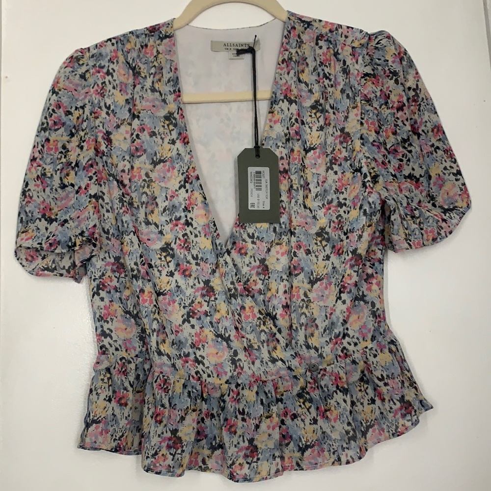 NWT Allsaints Ilia Sketch Top Size 4